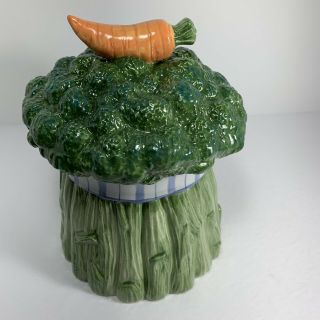 Fitz And Floyd Classic BROCCOLI Canister Kitchen Decor Food Storage 4