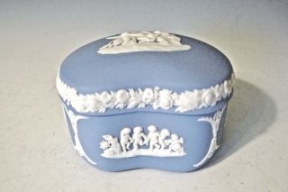 Wedgwood Jasperware Light Blue/white Keepsake/ring Box - Made In England (24)