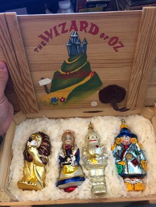 Kurt Adler Polonaise Wizard Of Oz Ornaments Set Of 4 W/ Crate Never Displayed