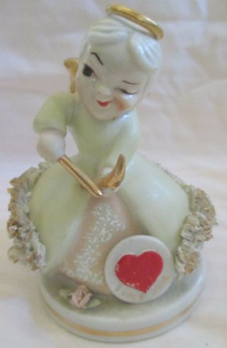 Vintage Occupied Japan Winking I Love You Angel Figurine - Valentine ' s Figure 4