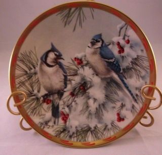 Lenox Natures Collage Catherine Mcclung Winters Song 1993 Collectors Plate Blue