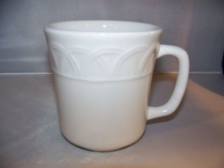 P1 Italian Pottery 12oz.  Coffee Mug Tea Cup White Embossed Lattice Made In Italy