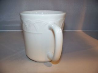P1 Italian Pottery 12oz.  Coffee Mug Tea Cup White Embossed Lattice Made in Italy 2