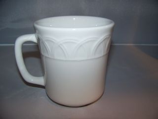 P1 Italian Pottery 12oz.  Coffee Mug Tea Cup White Embossed Lattice Made in Italy 3