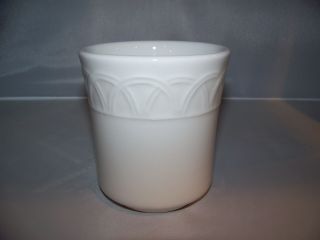 P1 Italian Pottery 12oz.  Coffee Mug Tea Cup White Embossed Lattice Made in Italy 4