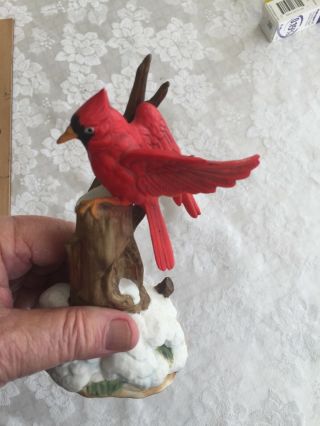 David Grossman Ceramic Red Cardinal Bird Figurine Made In Japan Gc
