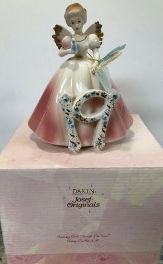 Dakin Josef Originals Birthday Angel Girl Age 19 Cake Topper Figurine Mib W/tag