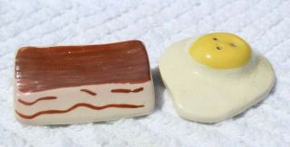 Vintage Go - With Bacon And Eggs Salt And Pepper Shakers - Adorable