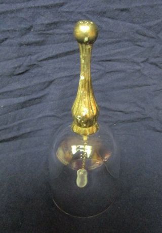 Glass Bell With Metal Handle & Glass Clapper On Chain  Xx