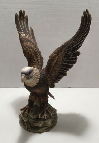 Bald Eagle Porcelain Figurine Statue 12” Tall By Andrea Sade’s Collectible Decor