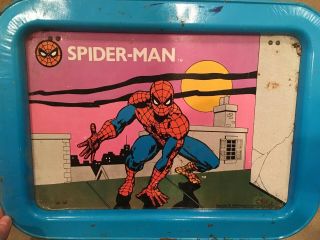 Vintage Spider - Man 1979 Metal Tv Tray With Folding Legs
