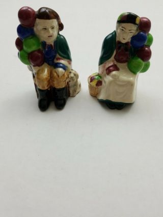 Made In Occupied Japan Porcelain China Couple Holding Balloons