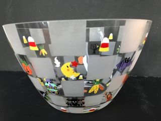 Lenox Halloween Delights Hand Painted Glass Bowl Clear 9 " X 5 " Cond
