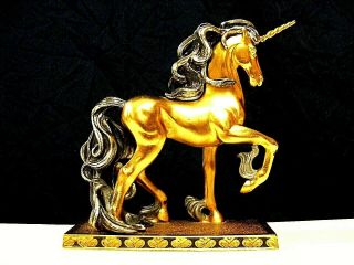 David Cornell The Collectors Treasury Of Unicorns,  1991,  24k Gold - & - Silver Plate