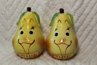 Vintage Anthropomorphic Open Mouth Pears Salt And Pepper Shakers - Japan