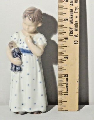 Vintage Royal Copenhagen Porcelain Girl Holding Doll Figurine 3539