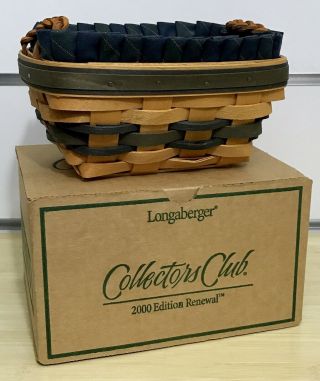 Longaberger Collectors Club 2000 Renewal Basket,  Protector,  Liner,  Box