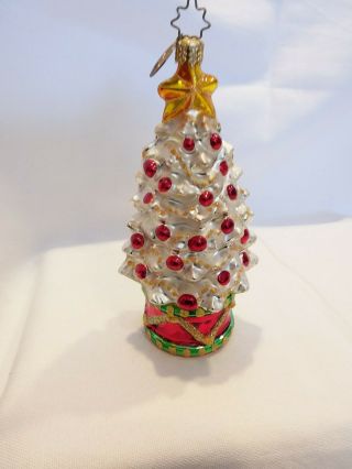 Christopher Radko Christmas Ornament Snow White Tree With Red Balls