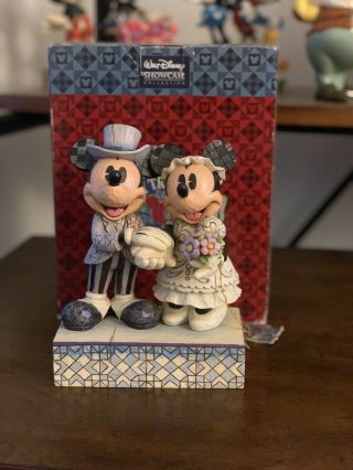 Jim Shore Disney Mickey Minnie Mouse Wedding Congratulations Retired Figure Euc