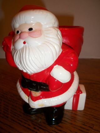 Vintage Avon Santa Claus Figurine Candle Holder Ho Ho Glow 1982 Bayberry X - Mas