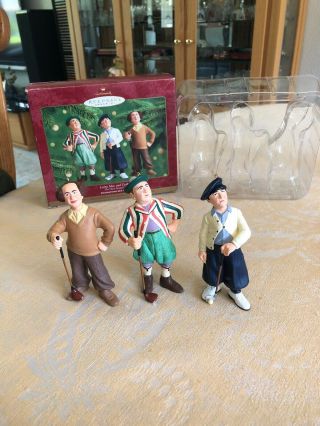 2000 Hallmark The Keepsake Ornaments The 3 Three Stooges Larry Moe Curly Golf