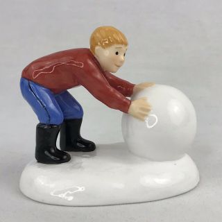 Coalport Characters Building The Snowman Porcelain Figurine Snowball Boy
