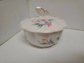 Vintage Aynsley Bone China Little Sweetheart Covered Trinket Box With Label