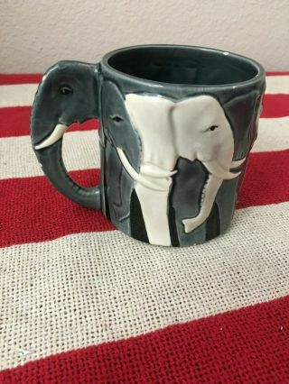 Otagiri Vintage Elephant Coffee Mug Tea Cup Tom Taylor Designer Blue Gray Japan