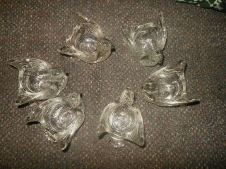 Avon Crystal Glass Dove Bird Candle Holder Set Of 6 Votive Tea Lite Detailed