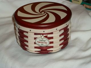 2009,  Longaberger,  Tree Trimming,  Peppermint Twist,  Basket,  Combo Set Liners & Tag,  Ex