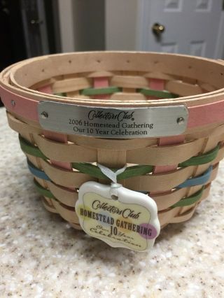 Longaberger Collectors Club Gathering Large Cupcake Basket With Tie On