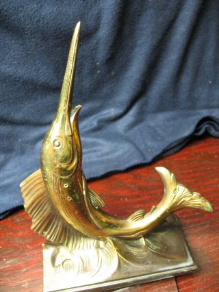 Marlin Sailfish Cast Metal W/ Bronzed Finish Vintage