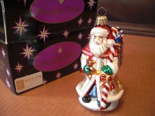 Christopher Radko Santa Clause With Candy Cane & Toy Sack Ornament