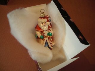 Christopher Radko Santa Clause with Candy Cane & Toy Sack Ornament 2