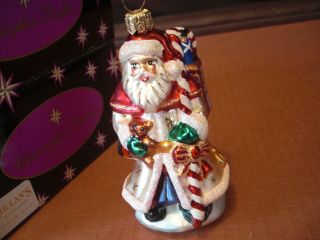 Christopher Radko Santa Clause with Candy Cane & Toy Sack Ornament 3