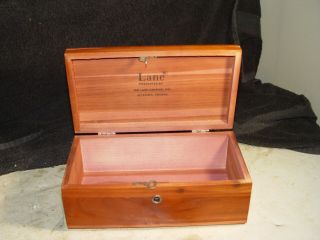 Estate Vintage Advertising Mini Lane Cedar Chest Jewelry Trinket Box W/ Key