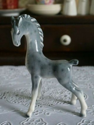 Vintage Goebel Porcelain Grey Horse Figurine Tmk - 3,  Germany