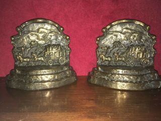 " Olde Coaching Days " Armor Bronze Clad Bookends
