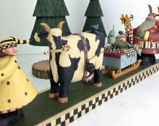 Williraye Studio " Christmas Parade " Ww2749 Folk Art Santa Cow Children 14 " L
