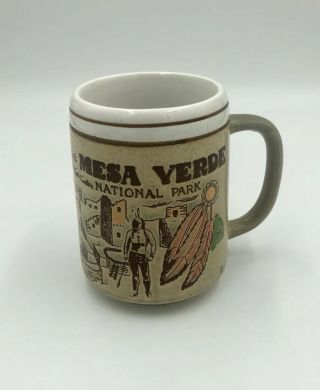 Vintage Mesa Verde Us National Park Coffee Mug Cup Embossed Made In Japan