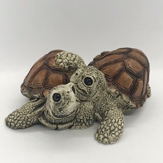 Stone Critters Turtle Couple Tortoise Sc 56 Ceramic Figurine Brown Hard Shells