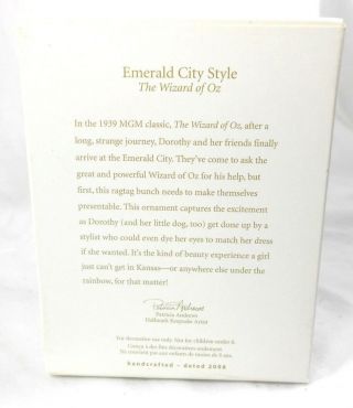 Hallmark 2008 Keepsake Emerald City Style Ornament w/Box Wizard Of Oz Series 3
