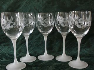 Avon Crystal Hummingbird 5 Water Goblets 8 - 1/4 ",