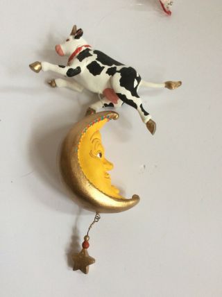 Department 56 COW OVER THE MOON Mother Goose Ornament With Tags 3