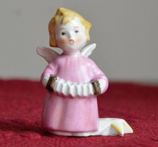 Goebel W Germany Singing Joyous Angel Accordion Candle Holder Miniature Figurine