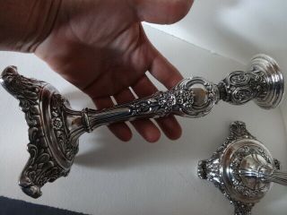 Ornate Vintage Pair/wm Rogers And Son 9 " Silver Plated Candle Holders/free Ship