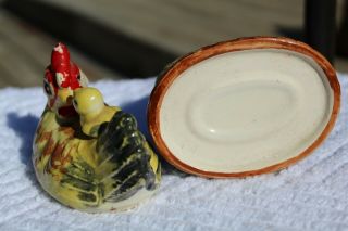 Vintage Chicken on a Flowered Basket Salt and Pepper Shakers - Japan 5