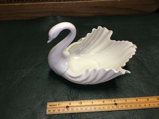 Vintage White Lenox Ivory Porcelain Swan Figurine Trinket Candy Dish/bowl