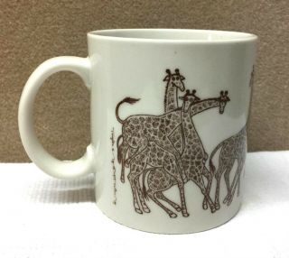 Vintage 1979 Taylor & Ng Giraffe Sex Orgy Naughty Art Pottery Coffee Mug 819c
