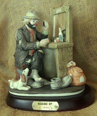 Emmett Kelly Jr Flambro Figurine " Making Up " 9852 Ltd.  Ed.